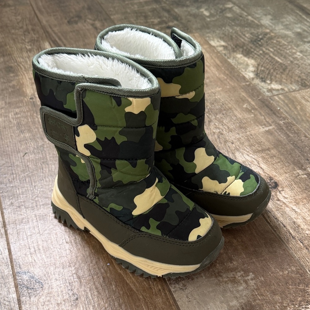 Kids Camouflage Winter Boots